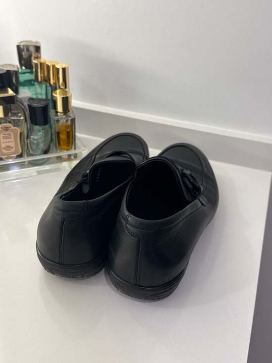 Salvatore Ferragamo Black Leather Gancini Loafers Size 9 D